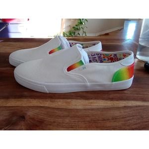 Tom's Baja Unity Rainbow Pride Slip On Shoes Size 9.5 Men's